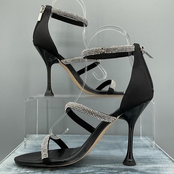 NEW Marc Fisher Carita Ankle Strap Heeled Sandals Black Size 7M - Picture 2 of 11